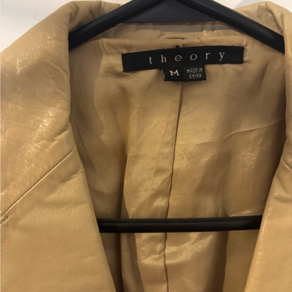 Theory Tan Leather Blazer - Picture 2 of 4